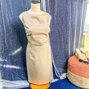 Antonio Melani Size 10 Professional Bronze Shimmer Dress with Belt